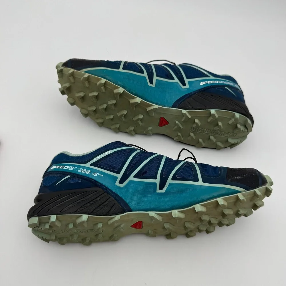 Salomon Speedcross 4 Wide Trail Running Shoes Poseidon Blue Womens 8.5 402374